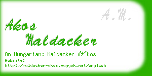 akos maldacker business card